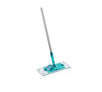 Leifheit Mopa Power Clean M Micro dúo con Palo de Acero de 140 cm, mopa Flexible con Sistema de Limpieza CleanBlade, mopa fregona para Todo Tipo de Suelos Duros, Funda de Microfibra, Click-System