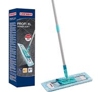 Leifheit Mopa de suelo profesional XL súper suave, mango de acero de 146 cm, fregona con clic de pie, cubierta de fregona para parquet y corcho, giro de 360°, sistema de clic, cartón respetuoso con el