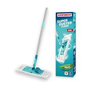 Leifheit Mopa SUPERDUSTER Floor, Microfibra Lavable 100 Veces | Funda envolvente 100 % microfibra, 38 cm, mango 148 cm, giro 360°, para polvo, pelo y alérgenos en suelos duros