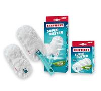 Leifheit Plumero SUPERDUSTER con Funda de Recambio, Plumero Microfibra Extensible Compatible con Click-System, atrapa el Polvo de Todo Tipo de Superficies y Espacios Estrechos, Lavable