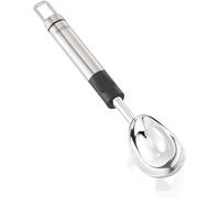 Leifheit Porcionador de Helado ProLine, Cuchara de Acero Inoxidable | Mango oval ergonómico, plástico negro, cabeza sólida para porciones uniformes, con orificio para colgar por separado