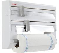 Leifheit Portarrollos de Pared Parat ComfortLine para 3 Rollos, Porta Rollos con Cuchillas para un Corte Limpio, portarrollos de Cocina de plástico