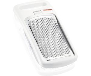 Leifheit Rallador de Nuez Moscada, Acero Inoxidable con Recipiente | Superficie extra endurecida para rallado fino, apto para moler, conserva la nuez fresca, resistente al lavavajillas