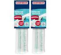 Leifheit Recambio Limpiacristales para Window Washer M, Limpia Ventanas, Marcos y Esquinas, Funda para limpiacristales Absorbente de Dos Fibras, 26 cm (Paquete de 2)