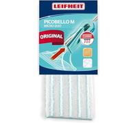 Leifheit Recambio mopa Picobello M micro duo, mopa de microfibra para suelos lisos, funda lavable hecha de microfibras y cerdas especiales, funda absorbente para suelos
