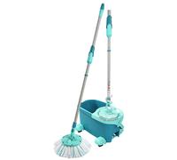 Leifheit Set Clean Twist Mop Ergo Mobile 2.0 - Fregona Giratoria de disco con cubo con ruedas