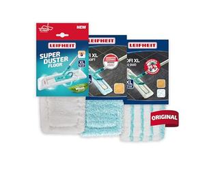 Leifheit Set de 3 Fundas para mopa Profi XL, para Limpieza en seco y en húmedo en Suelos de parquet, baldosas y Mucho más, Lavar no Tirar