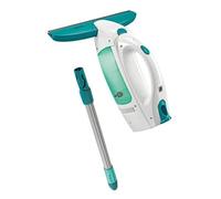 Leifheit Set de aspirador limpiacristales Dry & Clean con palo 43 cm., limpiaventanas para limpieza 360º, aspiradora vertical, 38 minutos de autonomía