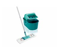 Leifheit Set de cubo escurridor y mopa fregona Profi Compact, mopa friegasuelos con articulación giratoria y cubo profesional con prensa