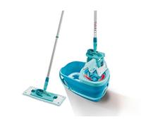 Leifheit Set de Fregona CLEAN TWIST M Ergo con Giro, 6 L | Mopa plana con cubo escurridor, funda super-soft para parquet, mango telescópico 110-140 cm, giro 360°, 200 lavados