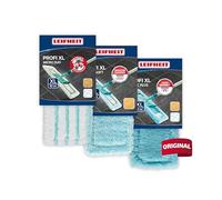 Leifheit Set de tres fundas de lavado para mopa Profi XL: micro dúo, super soft y static plus, para una limpieza completa tanto en seco como en mojado, 3 unidades