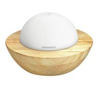 Leifheit Soehnle Difusor de aromas Modena, ambientador eléctrico de bambú y cristal, ambientador para hogar con luces y con función de apagado automático, Marrón, 22.5x22.5x22.5 cm (68087)