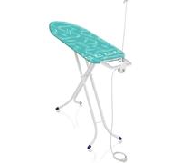Leifheit Tabla de Planchar Air Board M Compact Plus Thermo-Reflect | Superficie 120 x 38 cm, altura regulable hasta 98 cm, ultraligera, soporte para plancha con enchufe y sujetacable