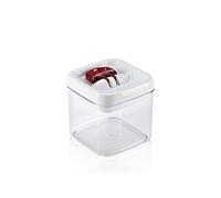 Leifheit Tarro Fresh&Easy 1 L cuadrado, tarro hermético con sistema de apertura con una mano, recipiente para alimentos, tarro apilable