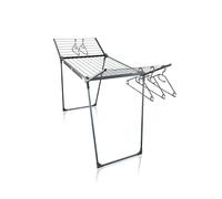 Leifheit Tendedero con alas Pegasus 200 Solid Black, Tendedero de Ropa Plegable en Elegante Color Negro con 20 m de Longitud de Secado, Estable y Resistente a la Corrosión, para Exterior e Interior