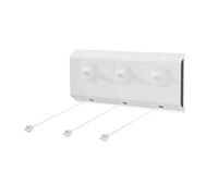 Leifheit Tendedero de pared Rollfix 150 Triple Longline, tendedero extensible con tres cuerdas de 5 m de longitud cada una, tendedero retráctil, color blanco