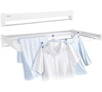 Leifheit Tendedero de Pared Telegant 81 Protect Plus, tendedero Extensible de diseño Compacto, tendedero de Ropa Plegable Ideal para baño o balcón