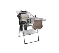 Leifheit Tendedero Classic 250 Flex Black, tendal plegable con 25 m de longitud de secado, para uso en interiores y exteriores, tendedero con alas ajustable en altura, para 2-3 cargas de lavadora