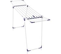 Leifheit Tendedero de pie Classic Extensible 230 – plegable, barras ajustables, Blanco/Azul 23m