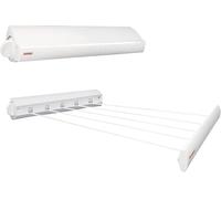 Leifheit Tendedero extensible de pared Rollfix 210, tendal plegable con cinco cuerdas resistentes extraíbles, tendedero de ropa extensible hasta 4,2 m