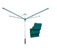 Leifheit Tendedero Giratorio Linomatic 600 Deluxe, 60 m Retráctil | Sistema Easy Lift y Easy Close Comfort, funda protectora, 6 cargas, 8 perchas, resistente UV, uso exterior jardín
