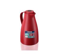 Leifheit Termo Harmonic 1,0 L rojo oscuro, termo grande con tecla de aroma para aprox. 8 tazas, termo portátil con aislamiento de doble pared, para servir con una mano