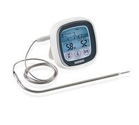 Leifheit Termómetro para asados, termómetro digital con temporizador, termómetro para horno con cable, medidor de temperatura con pantalla táctil