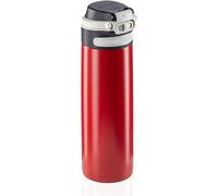 Leifheit Vaso térmico Flip (600 ml) con tapón de rosca, taza hermética con bloqueo adicional contra fugas, termo portátil, uso con una mano, rojo