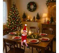 LEIGHT Elfo de vinilo suave con sombrero y etiqueta, el elfo plegable más pequeño del mundo, 40 cm, accesorio navideño para niños y niñas, colores rojo, verde y rosa (rojo)
