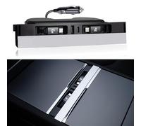 Leikaendi Cargador USB de Coche para Tesla con 2 Cables retráctiles Tipo C para Model Y Juniper 2025-2026 y Model 3 Highland 2024-2025, Total de 140 W de Consola Central, Cargador de teléfono