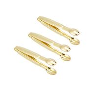Leikance - Pinzas de acero inoxidable para servir alimentos, mini pinzas de clip para cubo, azúcar, bolsa de té, herramientas de cocina, 3 piezas 10 * 1.4cm dorado