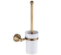 Leikance Soporte para escobilla de inodoro, estilo europeo, bronce antiguo, accesorios de baño de latón montado en la pared