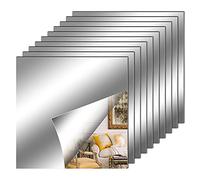 Leikedun 10 adhesivos de pared de espejo, flexibles adhesivos, lámina de material suave no cristal, espejo para decoración de paredes de casa