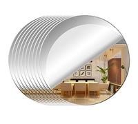 Leikedun 10 espejos acrílicos redondos autoadhesivos, azulejos espejo DIY, espejo de pared, espejo decorativo para el hogar, dormitorio, salón, decoración del hogar (redondo 20 cm)