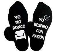Leikedun Calcetines Divertidos con Mensaje en Español Yo no ronco, yo respiro con pasión - Antideslizantes - Negro - Regalo Original para Hombres, Cumpleaños, Navidad, Día del Padre