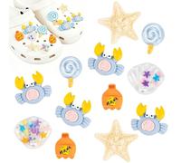 Leikedun - Juego de 12 colgantes para zapatos de cocodrilo, encantos decorativos de playa, conchas irrisadas, estrellas de mar, perlas de plástico para zuecos y sandalias, accesorio de regalo de