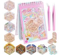 Leikedun Libro de Pegatinas 3D con 10 Escenas para Adultos y Niños - Scene Stickers, House Stickers, Kit de Manualidades DIY para Aliviar el Estrés, Incluye 2 Pinzas