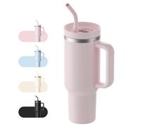 LEIKEEGO Taza térmica con pajita de 1,2 L, con tapa y pajita, a prueba de fugas, apto para lavavajillas (rosa)