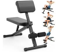 leikefitness Banco de pesas ajustable con silla romana, banco de ejercicio de entrenamiento de cuerpo completo, banco de entrenamiento de fuerza, predicador, rizos