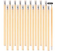 Leikurvo 150 lápices HB, de madera natural con goma de borrar, lápices de madera HB de madera, juego de 18,8 x 0,7 cm, lápices de grafito naturales, para estudiantes, escuela, hogar, oficina, material