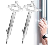 Leikurvo 2 llaves universales de construcción de aleación de zinc, llaves de arquitecto con medidor de cilindro, abridor de botellas, color plateado