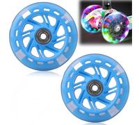 Leikurvo 2 ruedas luminosas para scooter: 100 mm LED Lichtrollen Led Scooter ruedas de repuesto ruedas con ABEC, 9 rodamientos de bolas, adecuado para todos los scooters con ruedas de 100 mm (azul)