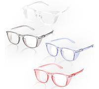 Leikurvo 4 gafas de protección antivaho con luz azul, gafas de protección UV, gafas de protección de trabajo, antivaho y resistentes a los arañazos, para mujer/hombre/niños