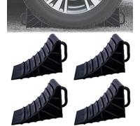 Leikurvo 4 piezas de cuñas con mango, 180 x 90 x 110 mm, cuña de plástico, cuñas de freno para caravanas, remolques, autos, cuñas para remolques, caravanas, autocaravanas (negro)