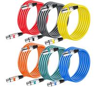 Leikurvo 6 cables XLR de 2 m Premium simétricos: Conexión de señal de micrófono DMX, adaptador XLR macho a hembra para grabación de estudio y producción en directo