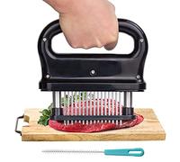 Leikurvo Ablandador de carne, ablandador de carne, ablandador de carne de acero inoxidable con 48 cuchillas y cepillo de limpieza, herramienta de cocina para pollo de cerdo y carne de res