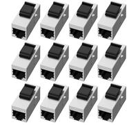 Leikurvo Acoplamiento RJ45 CAT6a Keystone Módulo 12 Unidades 10 Gbit/s Módulo Acoplador de Red Conector Blindado Keystone Jack, RJ45 Hembra Red para Extensión Ethernet Cable de Red
