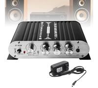 Leikurvo Amplificador HiFi, amplificador estéreo de 2,1 canales, RMS 20 Wx2 + 40 W ST-838 Mini HiFi Amplificador Subwoofer Salida Clase D, Bass y Treble