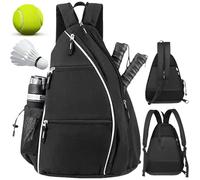 Leikurvo Bolsa de tenis unisex grande, mochila de pecho, bolsa de deporte, para raquetas de tenis y bádminton, pelotas y otros accesorios