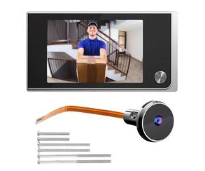 Leikurvo Cámara de Mirilla Electrónica, Pantalla LCD Digital de 3,5 Pulgadas, Timbre Visual Electrónico de 170 Grados, Cámara de Puerta de Video para el Hogar con Ojo de Gato, Sin Visión Nocturna